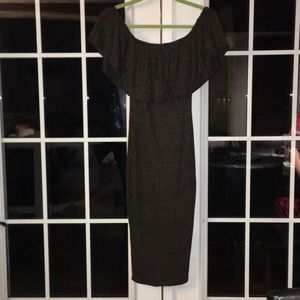 Dark Green Ruffle Pencil Dress Worn Once